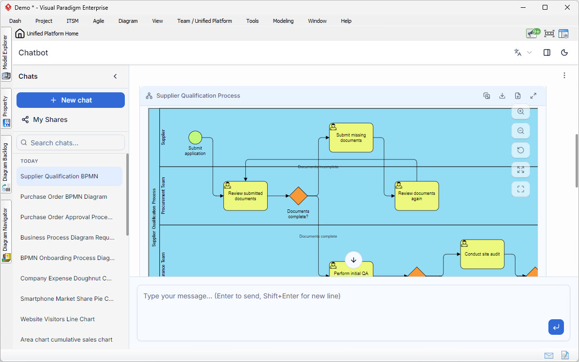 Thumbnail of AI Diagramming Chatbot in Visual Paradigm Desktop