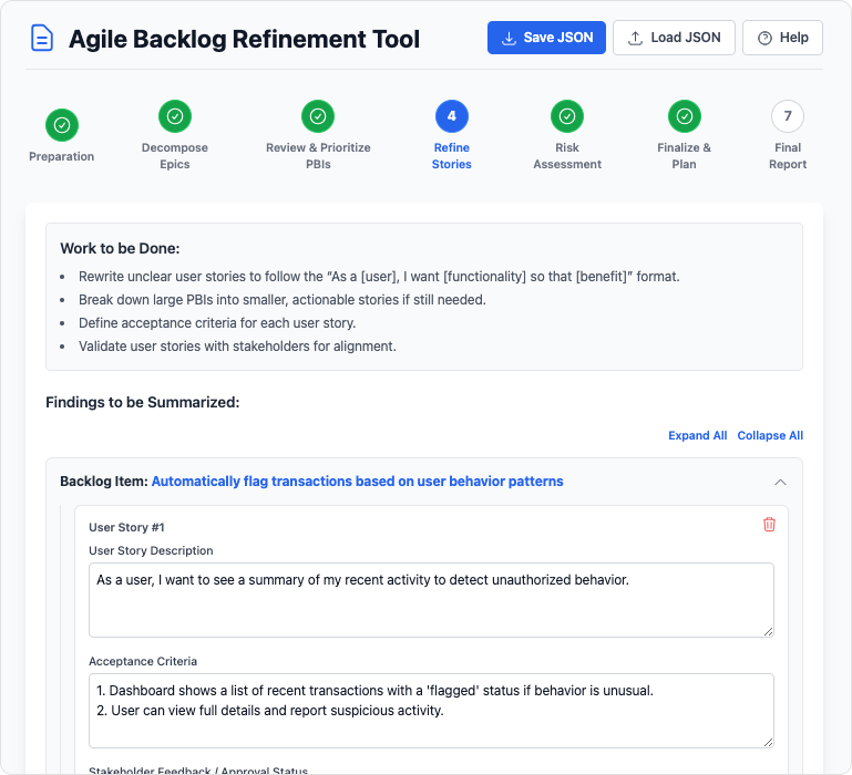 Agile Backlog Refinement Tool