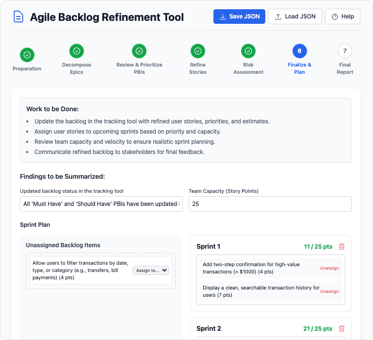 Agile Backlog Refinement Tool