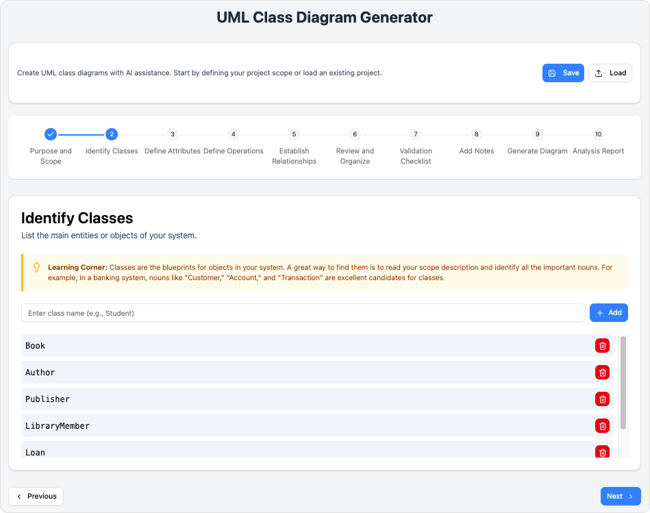AI-Assisted UML Class Diagram Generator