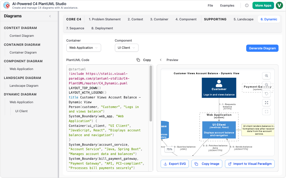 AI-Powered C4 PlantUML Studio