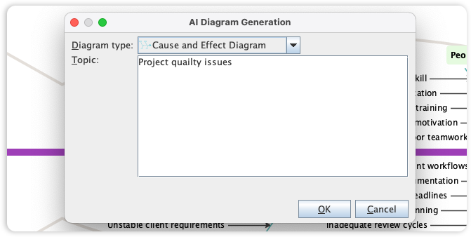 AI-Powered Cause and Effect Diagram Generation