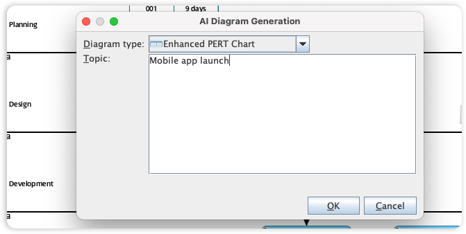 AI-Powered PERT Chart Generation