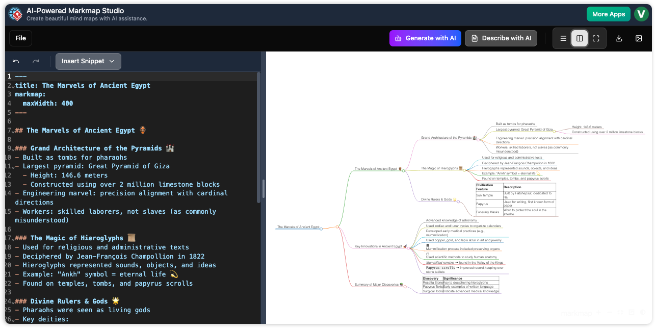 AI-powered Markmap Studio