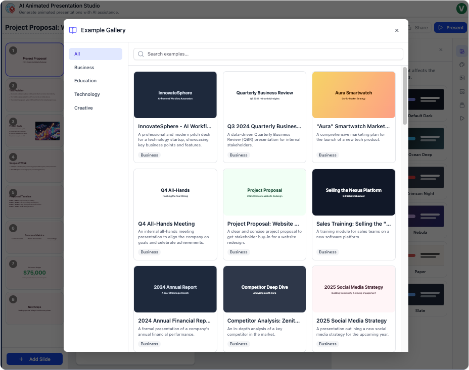 AI Animated Presentation Studio