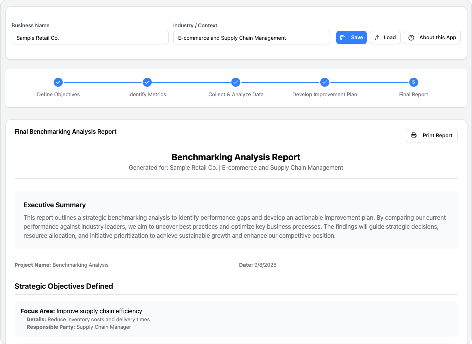 Benchmarking Analysis Tool