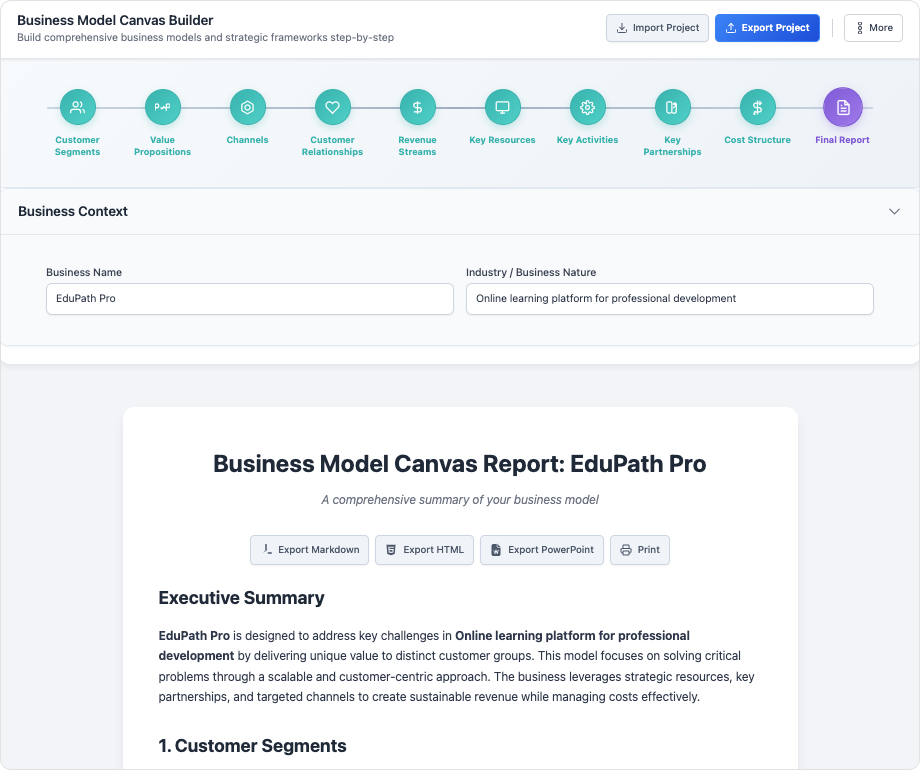 Business Model Canvas Builder