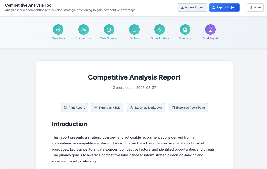 Competitive Analysis Tool