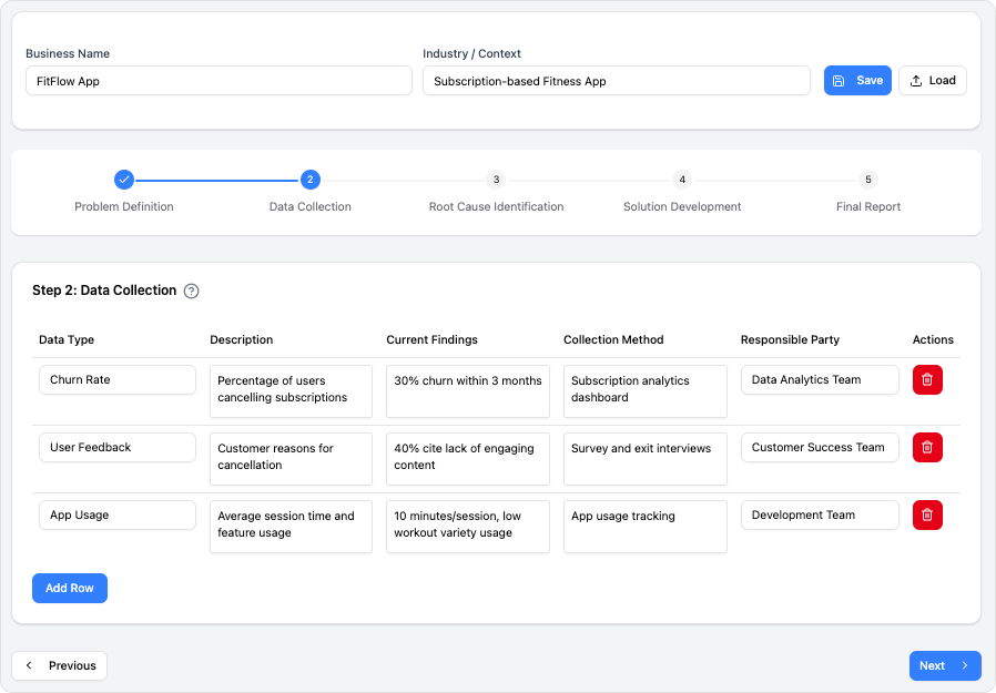 Root Cause Analysis (RCA) Framework Tool