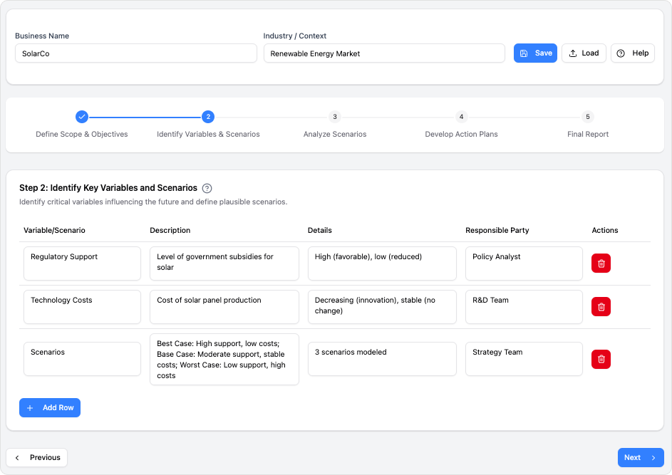 Scenario Analysis Tool
