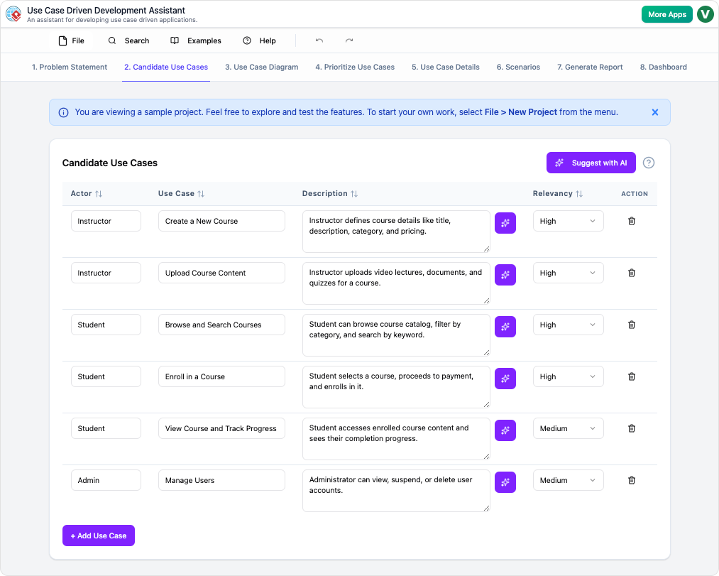 Use Case Driven Development (UCDD) Assistant