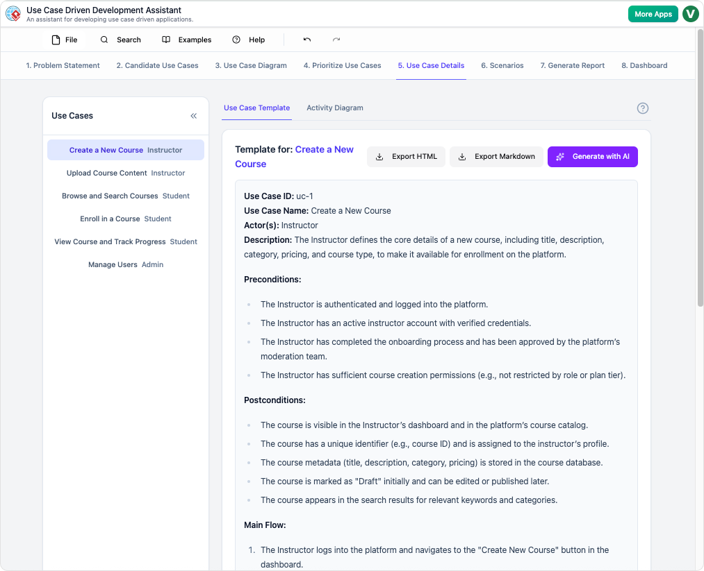 Use Case Driven Development (UCDD) Assistant