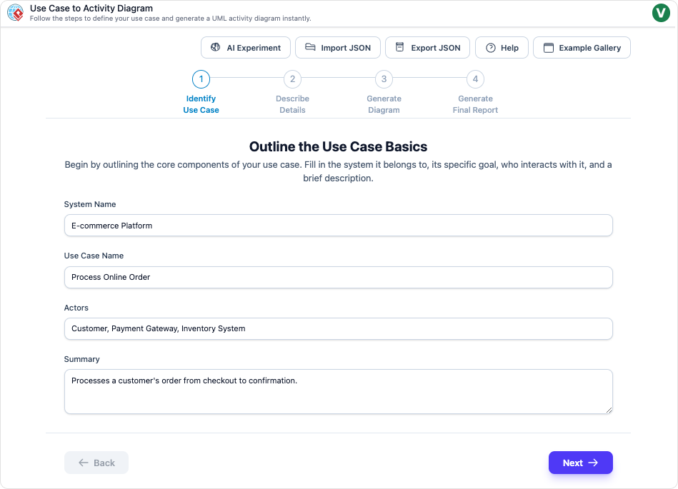 Use Case to Activity Diagram
