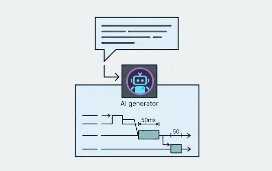 Illustration of the AI generating a UML timing diagram.