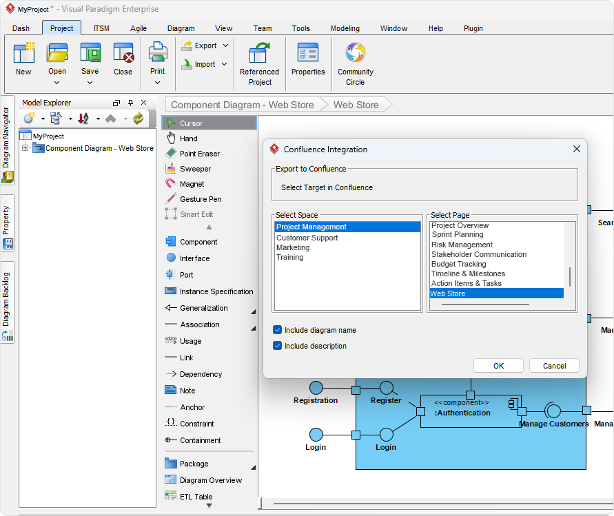 Visual Paradigm Confluence Integration