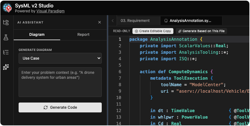Real-time SysML sync animation