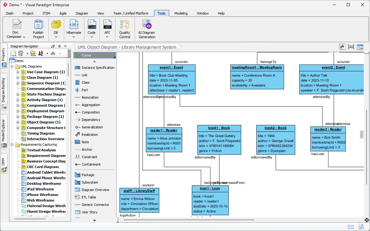 Thumbnail of UML Object Diagram