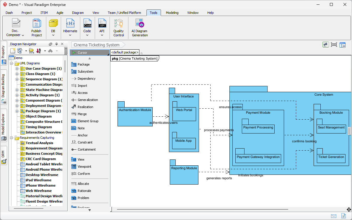 Thumbnail of UML Package Diagram