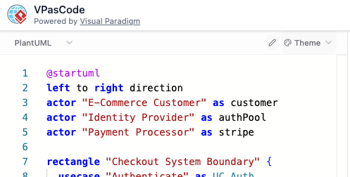 VPasCode real-time text to diagram editor