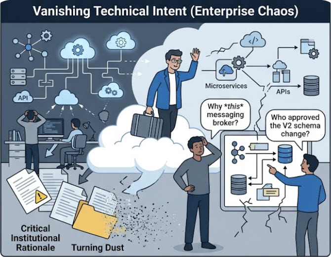 Illustration representing the risk of vanishing technical intent