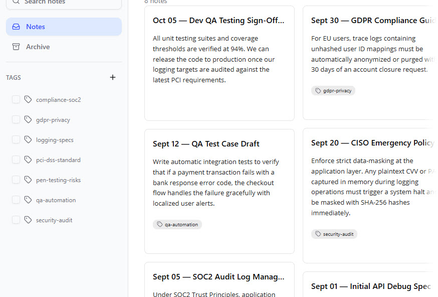 Technical specs and corporate guidelines imported into Visual Paradigm NotesKeep