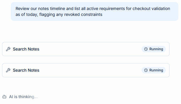 AI Chatbot analyzing selected tag documents and generating active specifications
