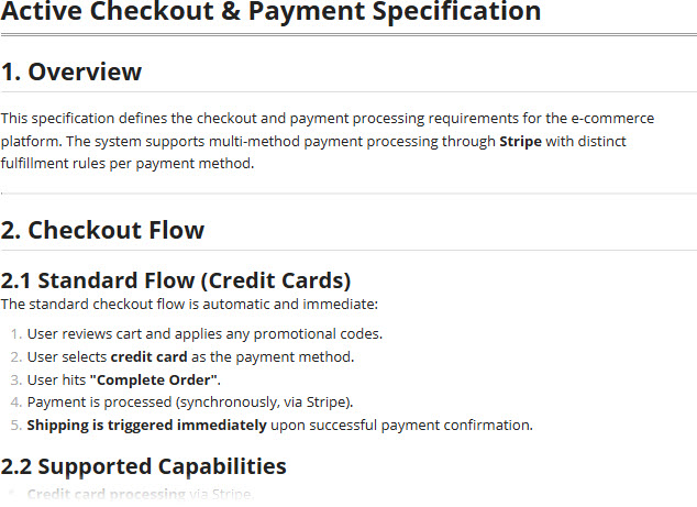 Specification generated by AI Diagramming Chatbot