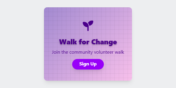 An animated banner in purple theme