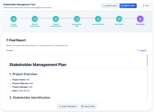 Stakeholder Management Tool